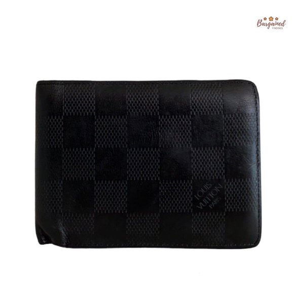 Authentic LOUIS VUITTON Black Damier Infini Leather Multiple Bifold Wallet - Picture 1 of 12